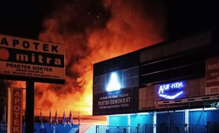 Kantor DPD Demokrat Kota Palangka Raya Nyaris Hangus Terbakar