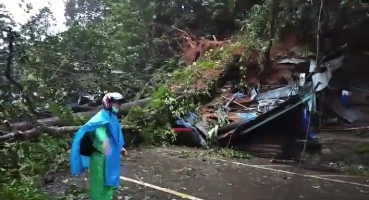 Warung Warga Tertimbun Akibat Longsor Di Perbatasan Kalsel-Kaltim