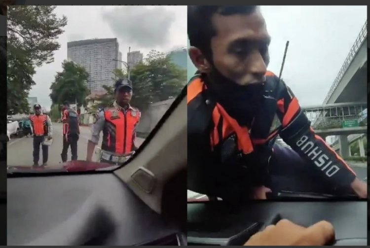 Viral !! Oknum Dishub Bentak Pengendara hingga Panjat Kap Mobil, Endingnya Kocak